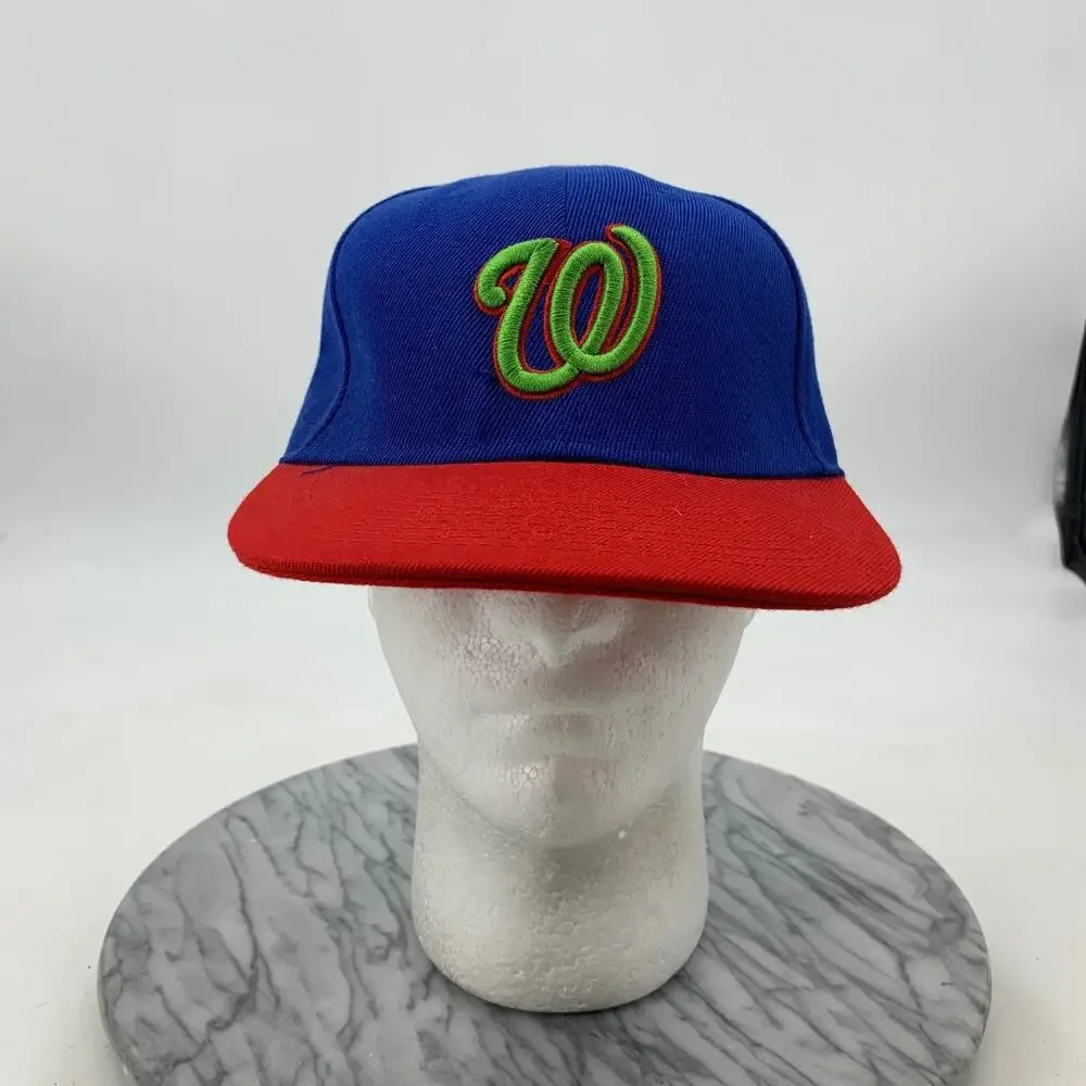 Washington‎ Nationals Hat Mens 7 1/4 Red Blue 59Fifty Fitted Wool Blend New Era